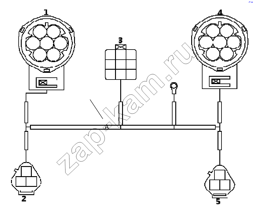Схема/чертеж: Жгут проводов фар;Headlight wiring harness / Shaanxi Shacman SX1255GP4