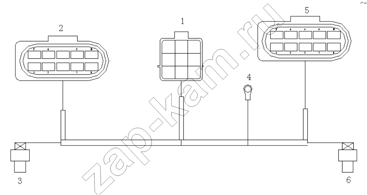Схема/чертеж: Жгут проводов фар;Headlight wiring harness / Shaanxi Shacman SX1255GP4
