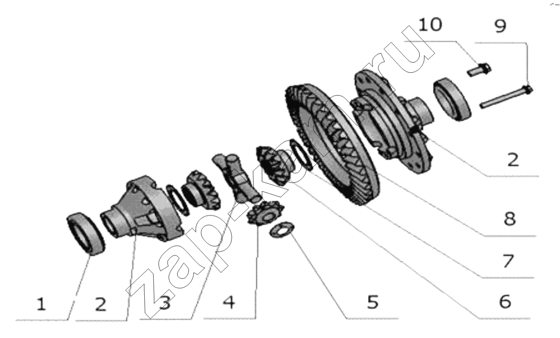 Схема/чертеж: Сборка дифференциала;Differential assembly / Shaanxi Shacman SX1255GP4