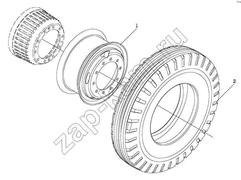 Схема/чертеж: Колесо;Wheel / Shaanxi Shacman SX1255GP4