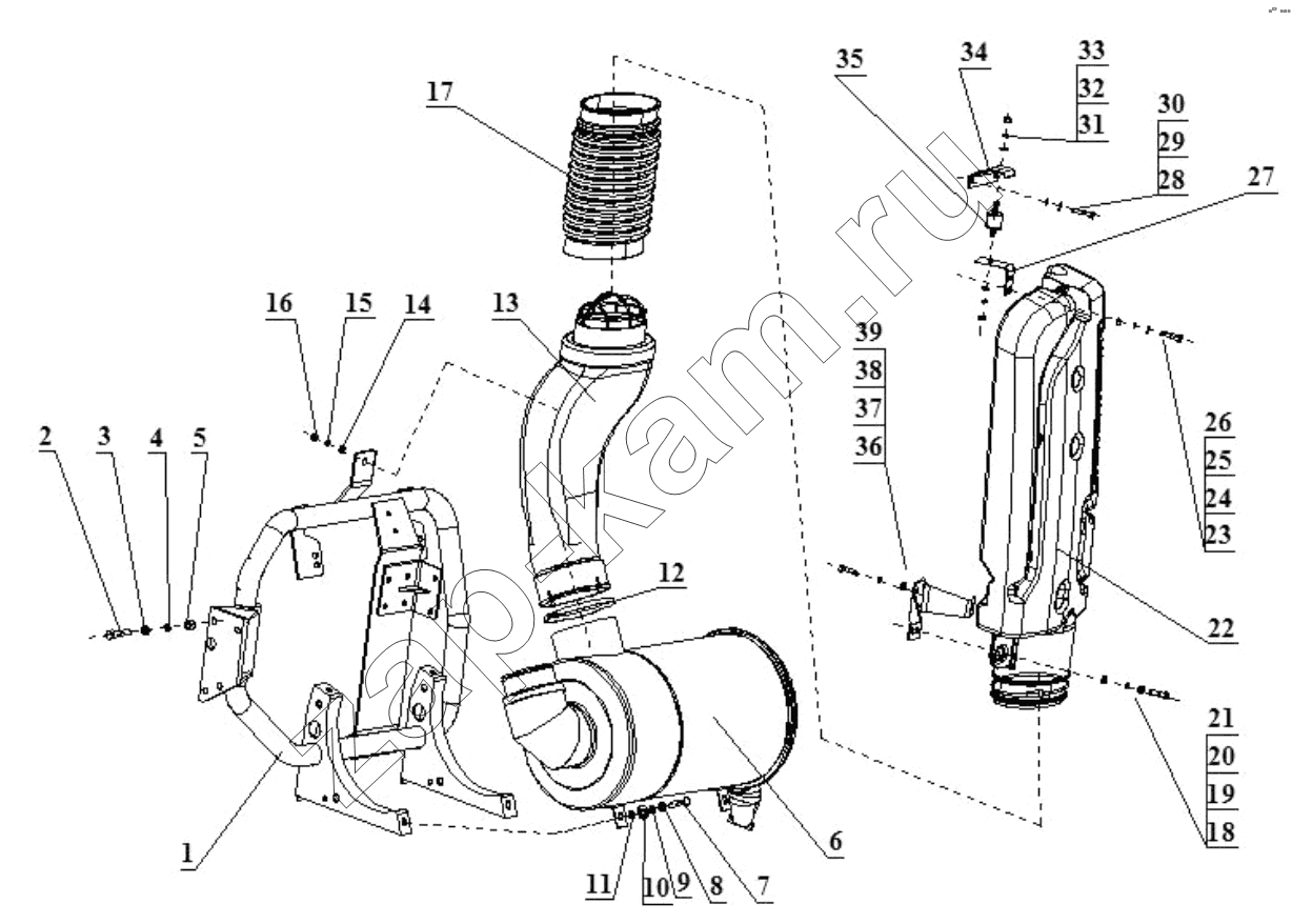 Схема/чертеж: Устройство очистки воздуха;Air cleaning device / Shaanxi Shacman SX1255GP4