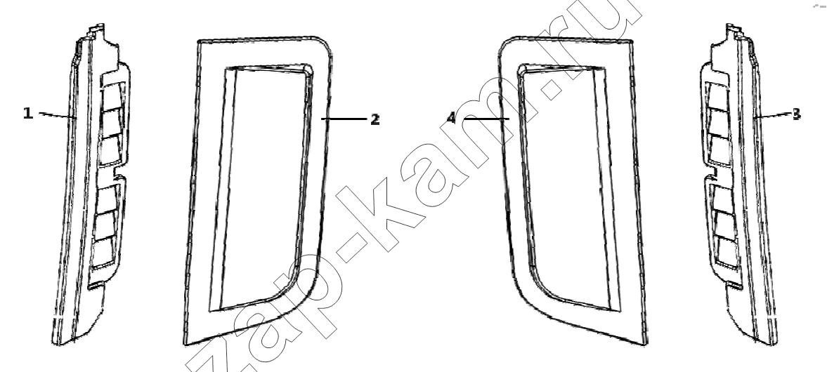 Схема/чертеж: Окантовка бокового окна;Side window trim / Shaanxi Shacman SX1255GP4