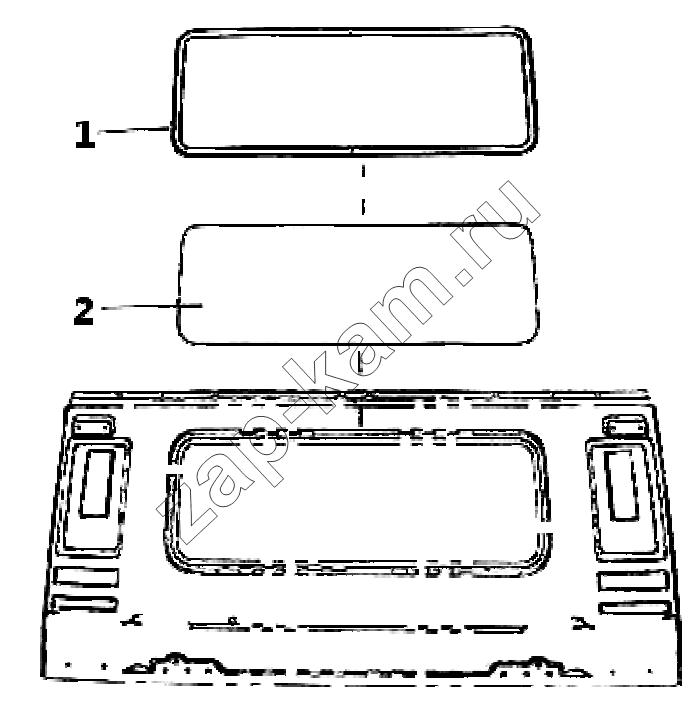 Схема/чертеж: Заднее стекло;Rear windshield / Shaanxi Shacman SX1255GP4