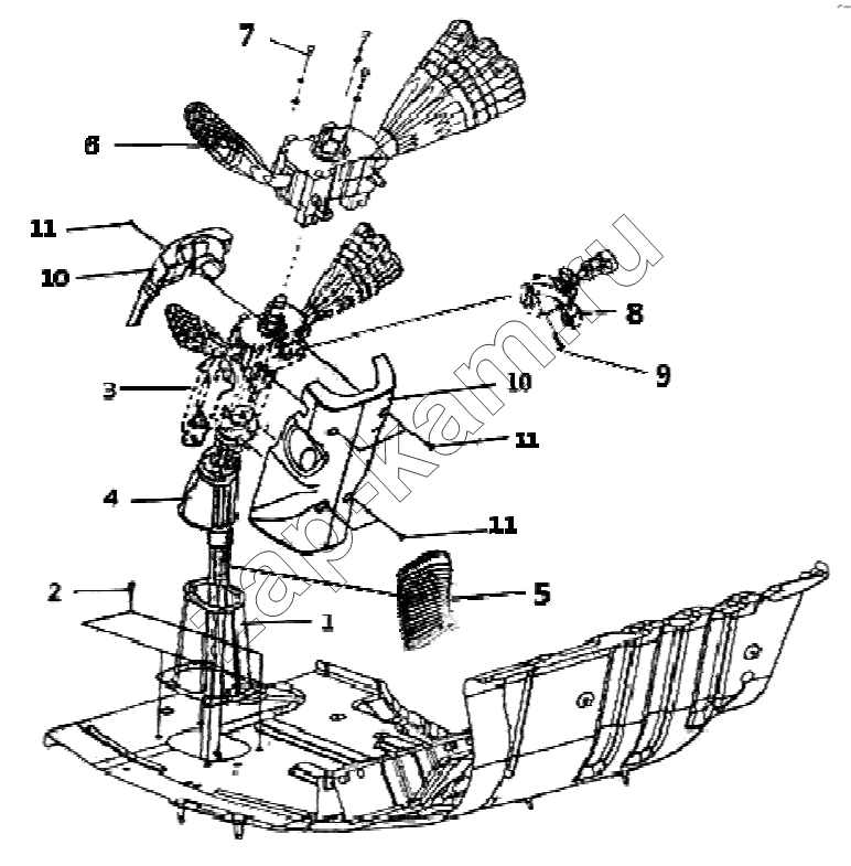 Схема/чертеж: Рулевая колонка;Steering column / Shaanxi Shacman SX1255GP4