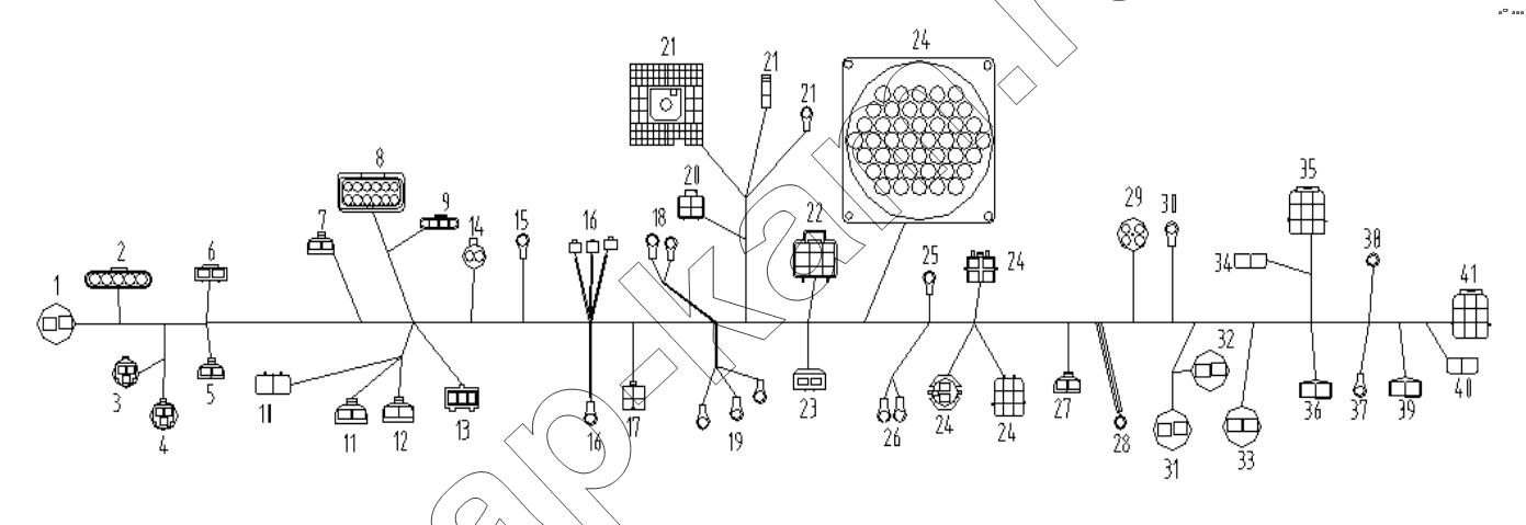 Схема/чертеж: Жгут проводов рамы;Frame wiring harness / Shaanxi Shacman SX1255GP4