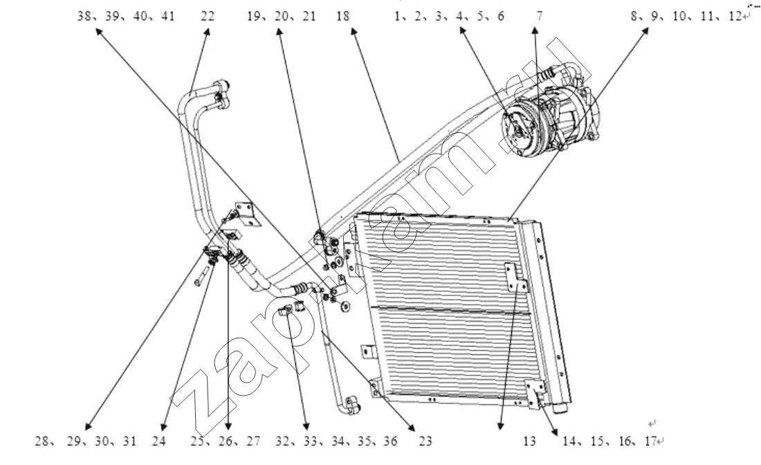 Схема/чертеж: Система кондиционирования воздуха;Air conditioning system / Shaanxi Shacman SX1255GP4