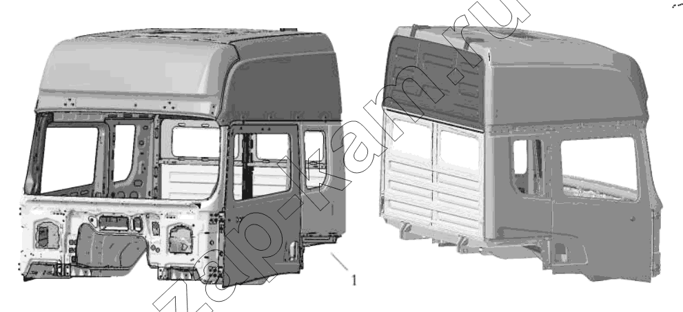 Схема/чертеж: HIGH-TOP CAB BODY / Shaanxi Shacman SX13164N456