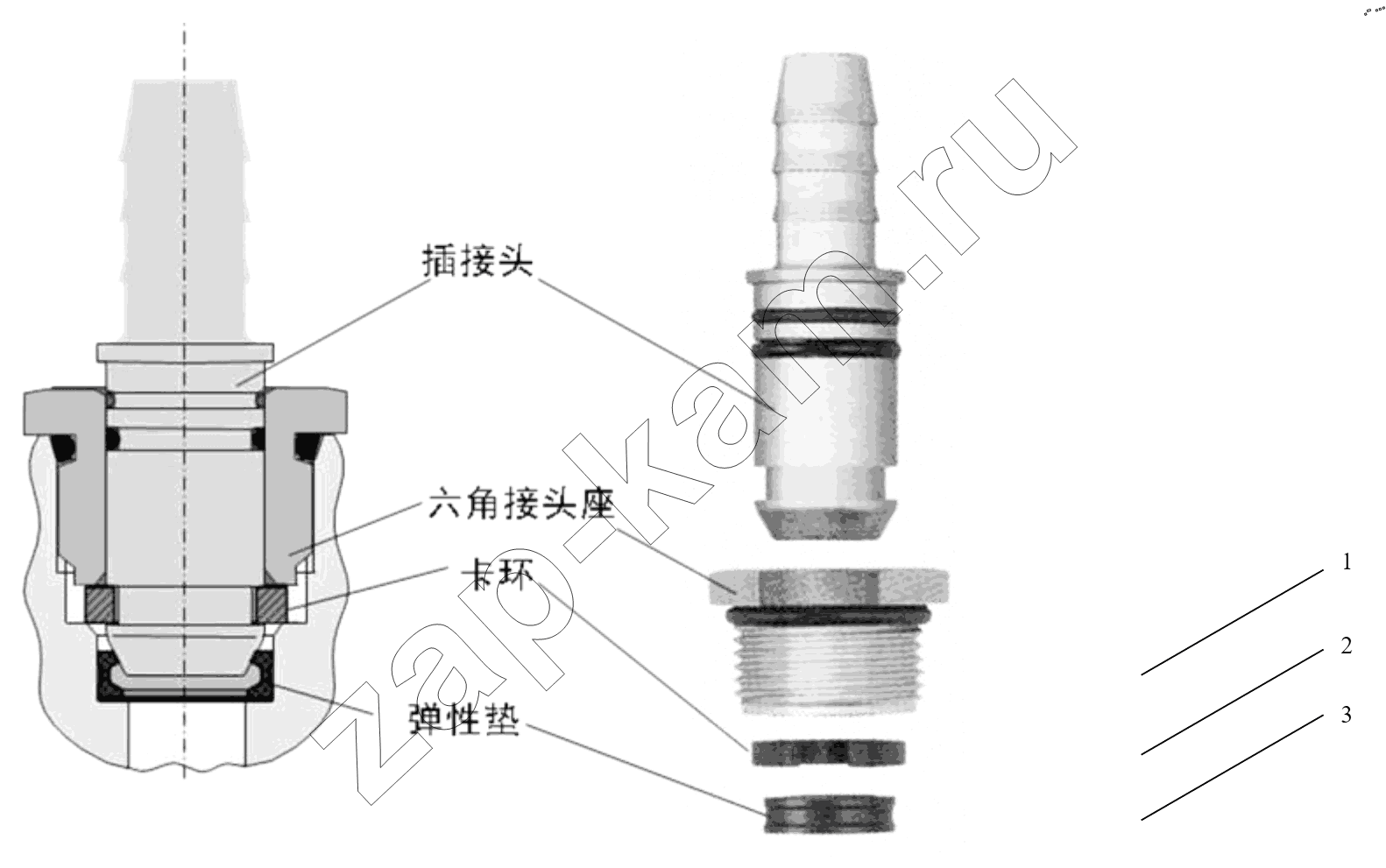 Схема/чертеж: CONNECTING PARTS,LINE & NIPPLE JOINT / Shaanxi Shacman SX13164N456