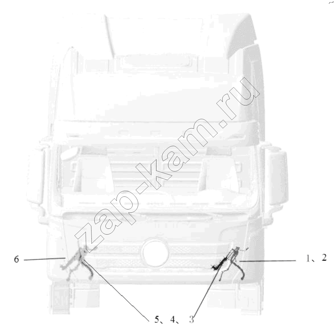 Схема/чертеж: LOOMS ON CAB OUTER / Shaanxi Shacman SX13164N456