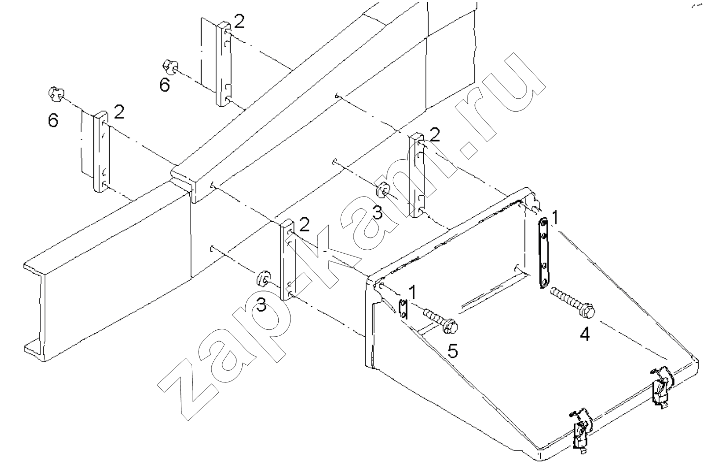 Схема/чертеж: BATTERY BOX MOUNTING / Shaanxi Shacman SX13164N456