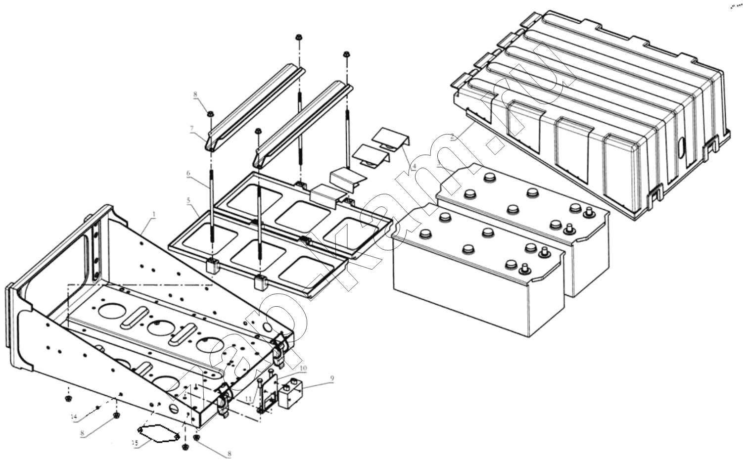 Схема/чертеж: BATTERY BOX / Shaanxi Shacman SX13164N456