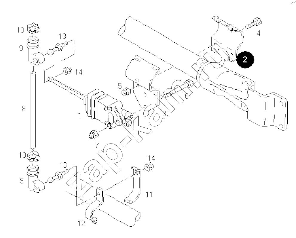 Схема/чертеж: FRONT AIR SPRING CONTROL DEVICE / Shaanxi Shacman SX13164N456