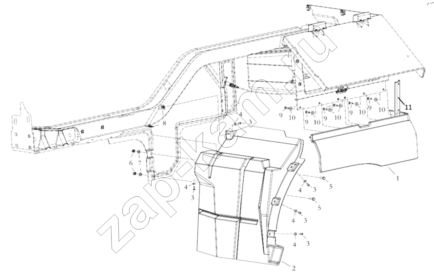 Схема/чертеж: LEFT WING DAUGHTER BOARD / Shaanxi Shacman SX13164N456