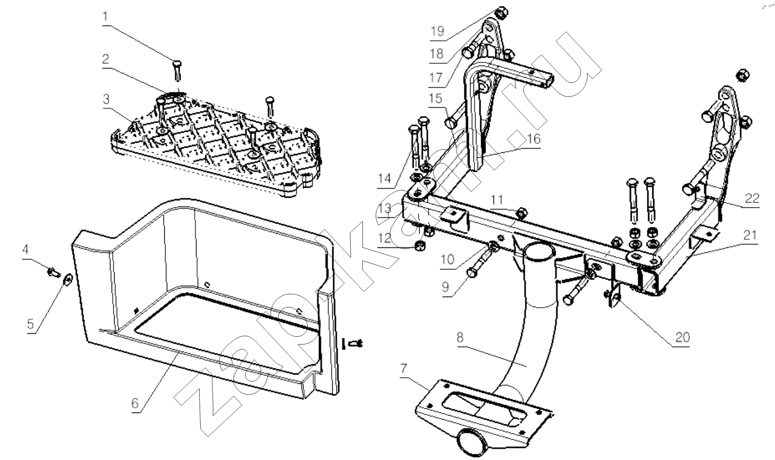 Схема/чертеж: RIGHT FOOT PANEL / Shaanxi Shacman SX13164N456
