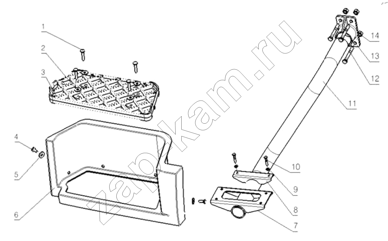 Схема/чертеж: LEFT FOOT PANEL / Shaanxi Shacman SX13164N456