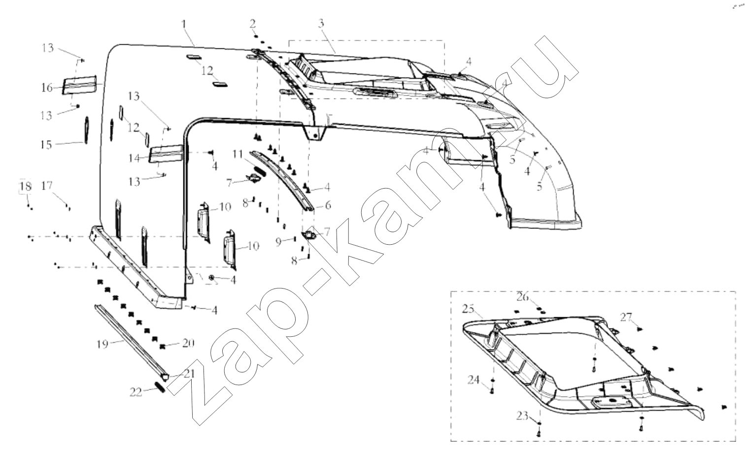 Схема/чертеж: THE INTERIOR TRIM ASSEMBLY / Shaanxi Shacman SX13164N456