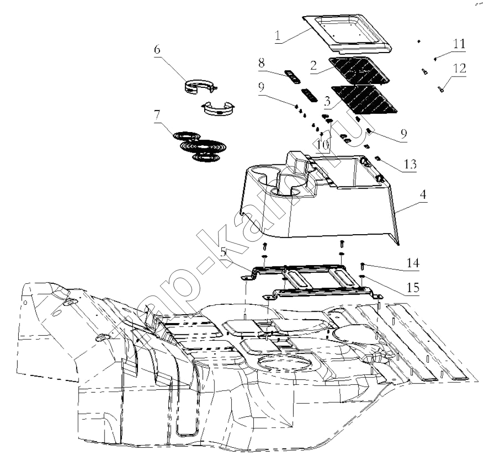 Схема/чертеж: THE INTERIOR TRIM ASSEMBLY / Shaanxi Shacman SX13164N456