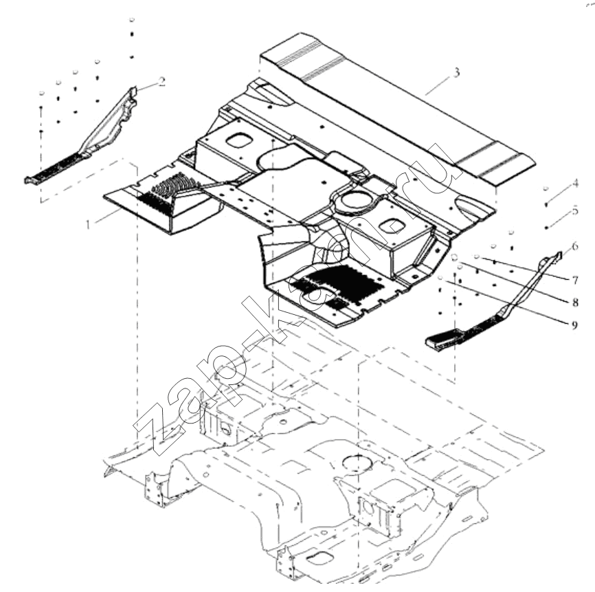 Схема/чертеж: FLOOR MAT WIDE / Shaanxi Shacman SX13164N456