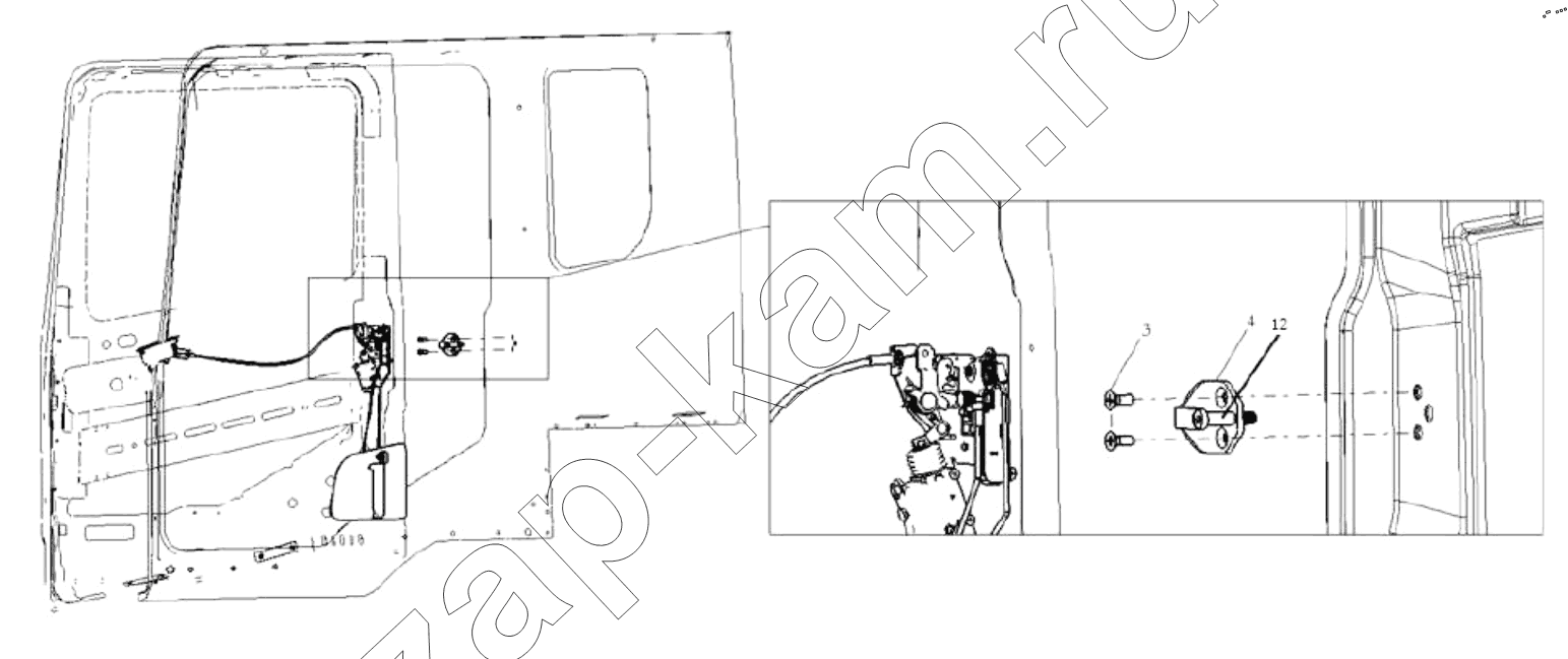 Схема/чертеж: LEFT DOOR LOCK SYSTEM / Shaanxi Shacman SX13164N456