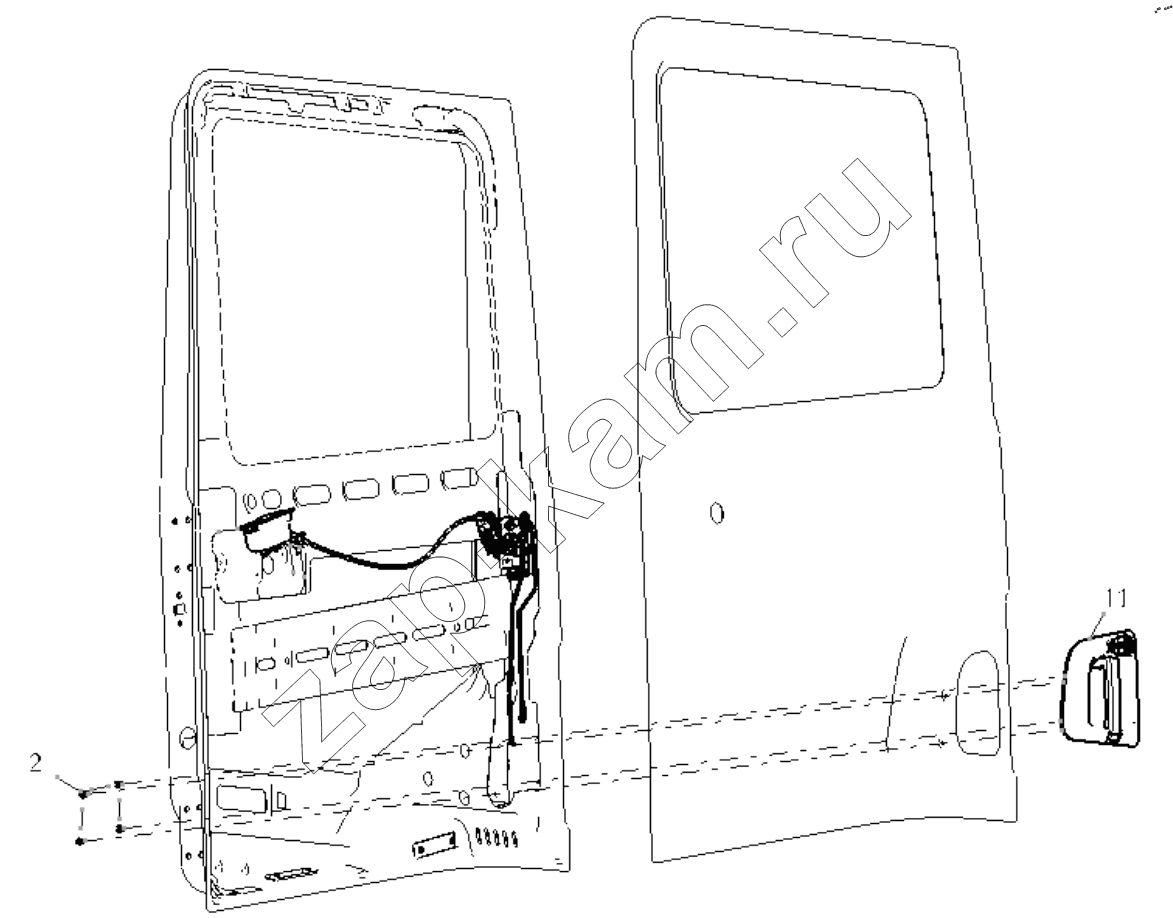 Схема/чертеж: LEFT DOOR LOCK SYSTEM / Shaanxi Shacman SX13164N456
