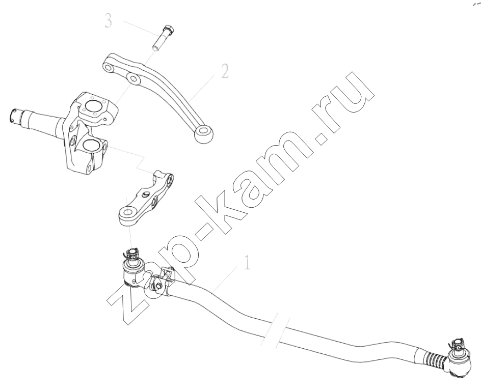 Схема/чертеж: FRONT AXLE (MAN 5.5T) / Shaanxi Shacman SX13164N456