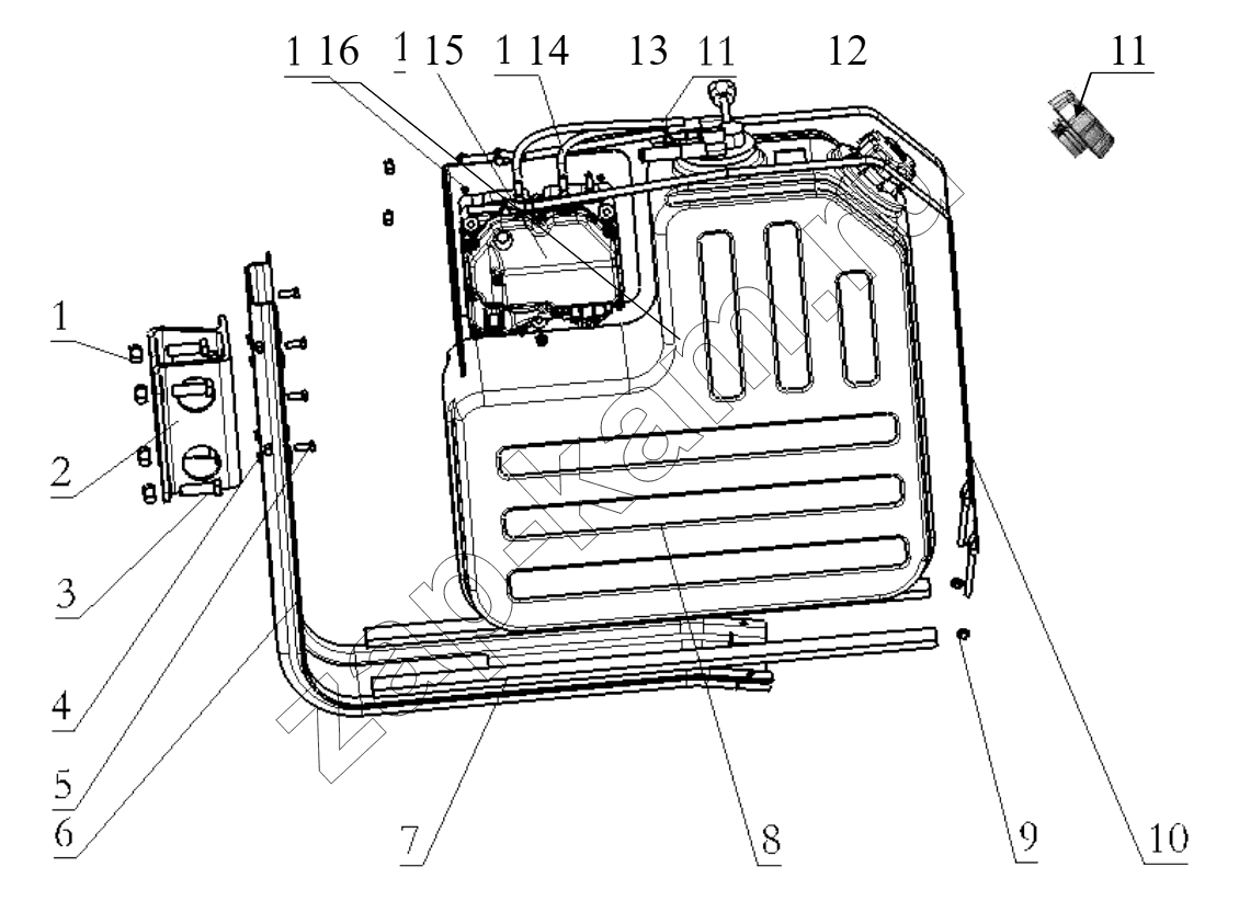 Схема/чертеж: UREA SUPPLY TANK / Shaanxi Shacman SX13164N456