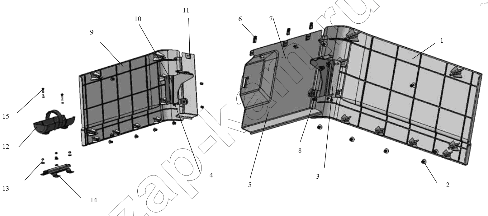 Схема/чертеж: MUDGUARDS / Shaanxi Shacman SX13164N456
