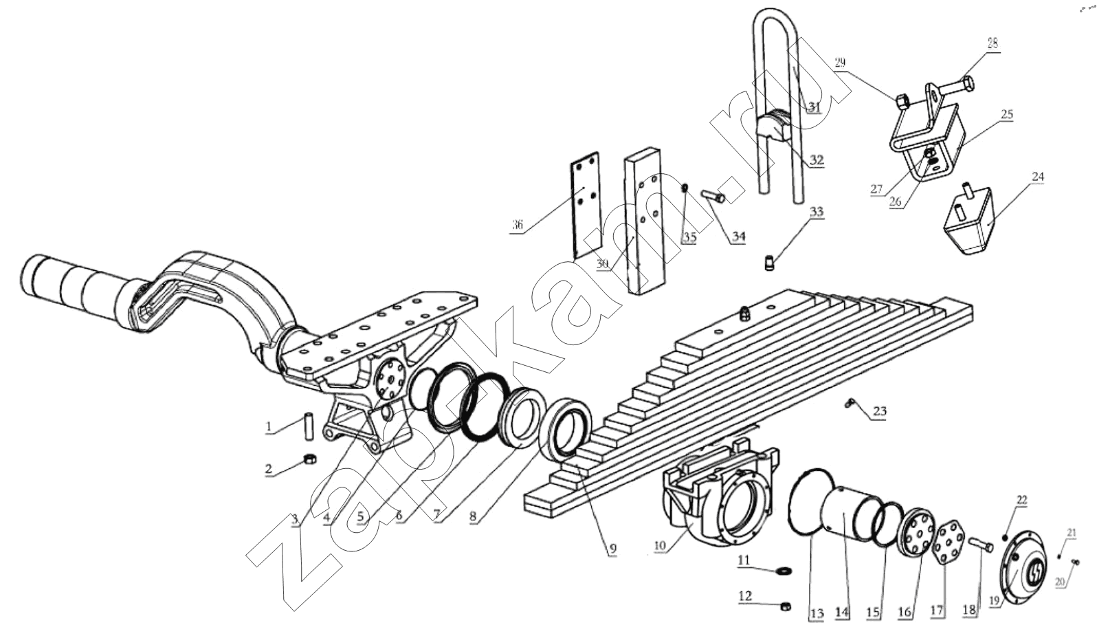 Схема/чертеж: REAR SUSPENSION (DC96319520507) I / Shaanxi Shacman SX13164N456