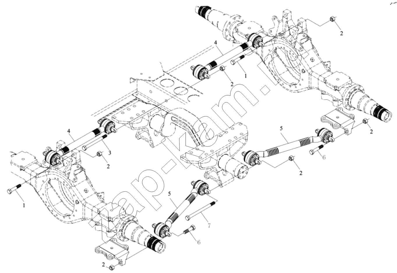 Схема/чертеж: REAR SUSPENSION (DC96319520507) II / Shaanxi Shacman SX13164N456