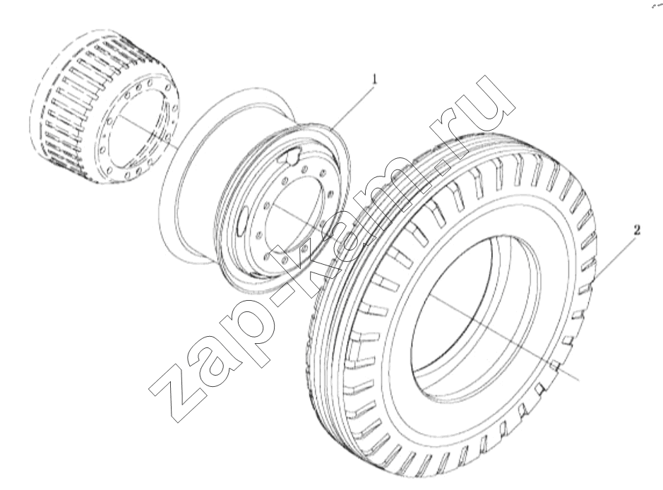 Схема/чертеж: WHEEL / Shaanxi Shacman SX13164N456
