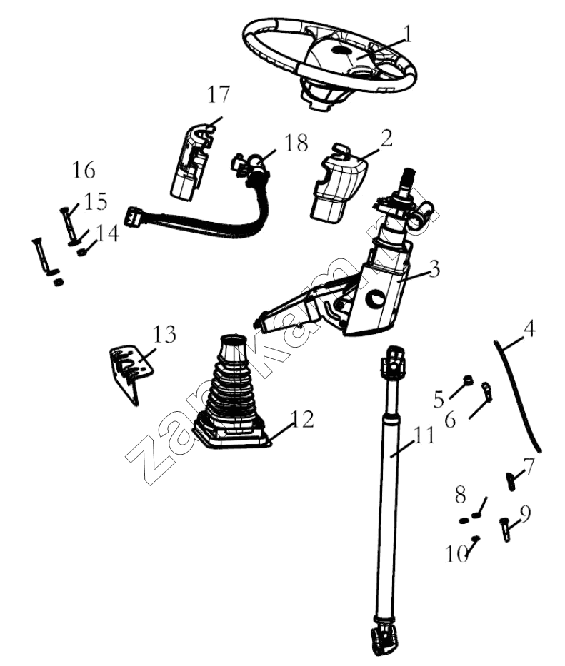 Схема/чертеж: STEERING COLUMN ADJUSTABLE / Shaanxi Shacman SX13164N456