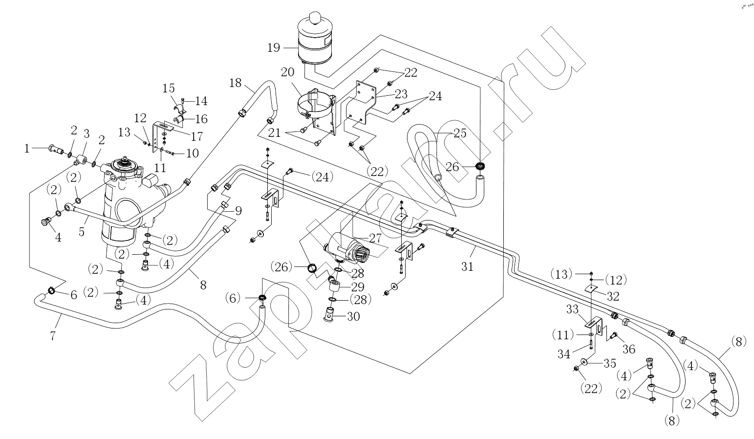 Схема/чертеж: STEERING HYDRAULIC DEVICE / Shaanxi Shacman SX13164N456