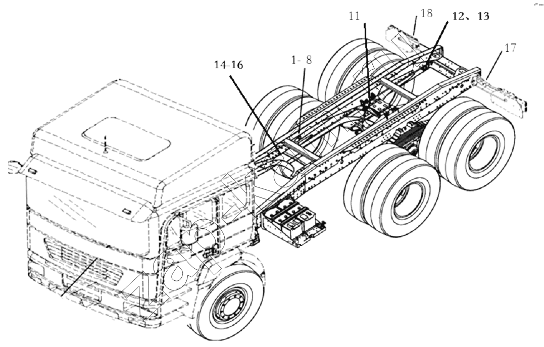 Схема/чертеж: CHASSIS APPLIANCE / COLD AREA / Shaanxi Shacman SX3256DR384 (F3000)