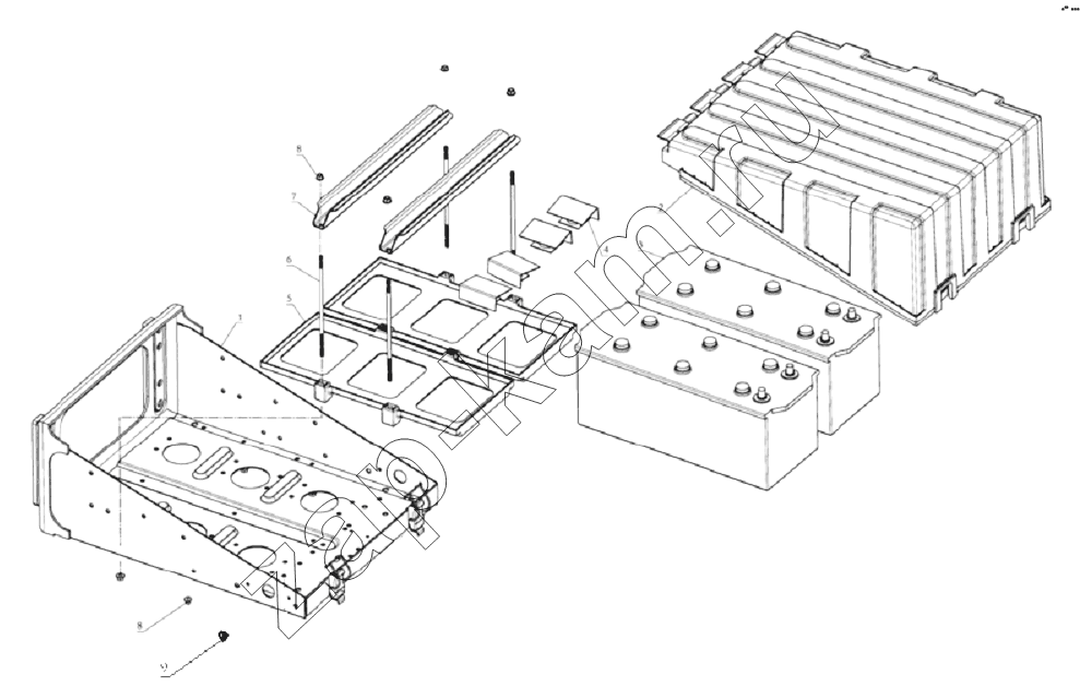 Схема/чертеж: BATTERY BOX / Shaanxi Shacman SX3256DR384 (F3000)