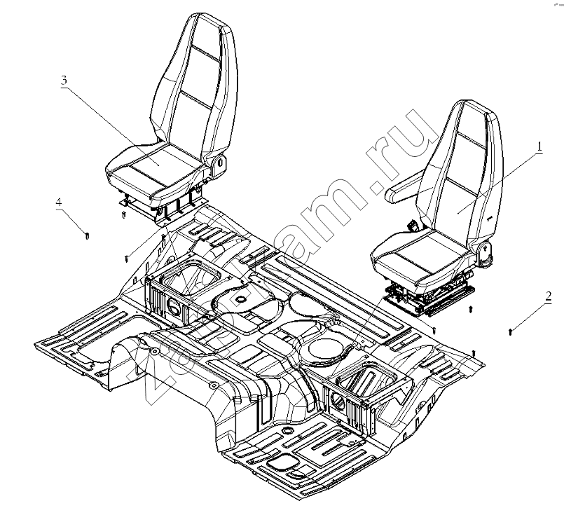 Схема/чертеж: SEAT / Shaanxi Shacman SX3256DR384 (F3000)