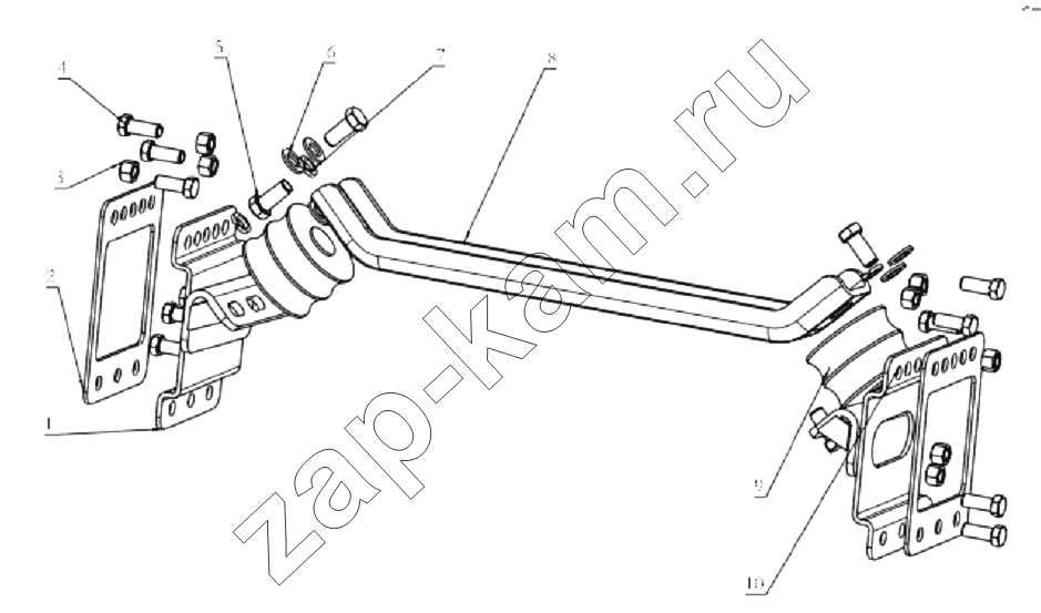 Схема/чертеж: GEAR BOX SUPPORT / Shaanxi Shacman SX3256DR384 (F3000)