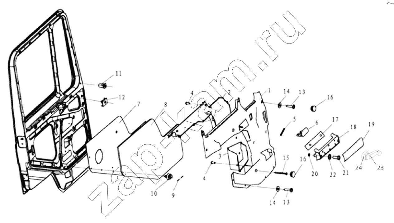 Схема/чертеж: DOOR COVERING LEFT / Shaanxi Shacman SX3256DT384