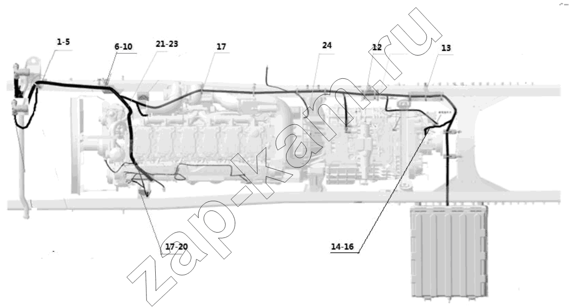 Схема/чертеж: WP12E40/F3000HX/6Х4 / Shaanxi Shacman SX3256DT384