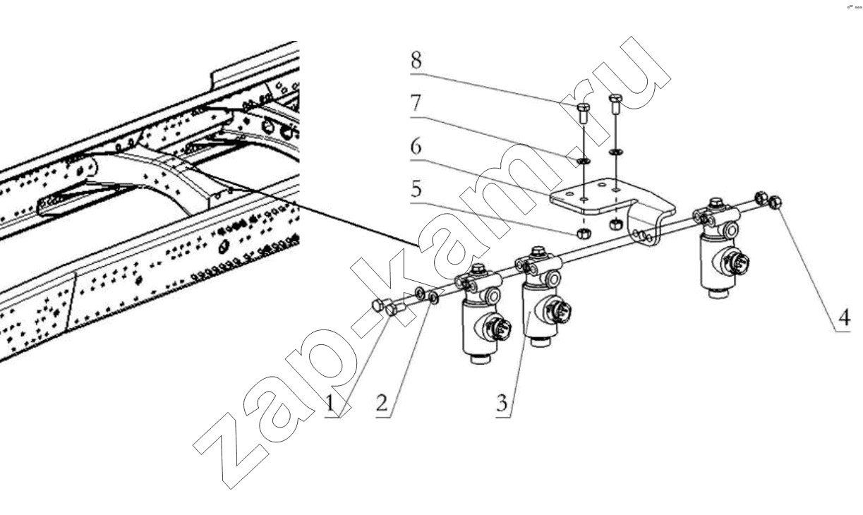Схема/чертеж: The electromagnetic valve / Shaanxi Shacman SX3256DT384