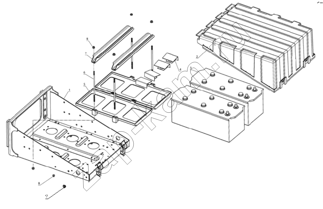 Схема/чертеж: BATTERY BOX / Shaanxi Shacman SX3256DT384