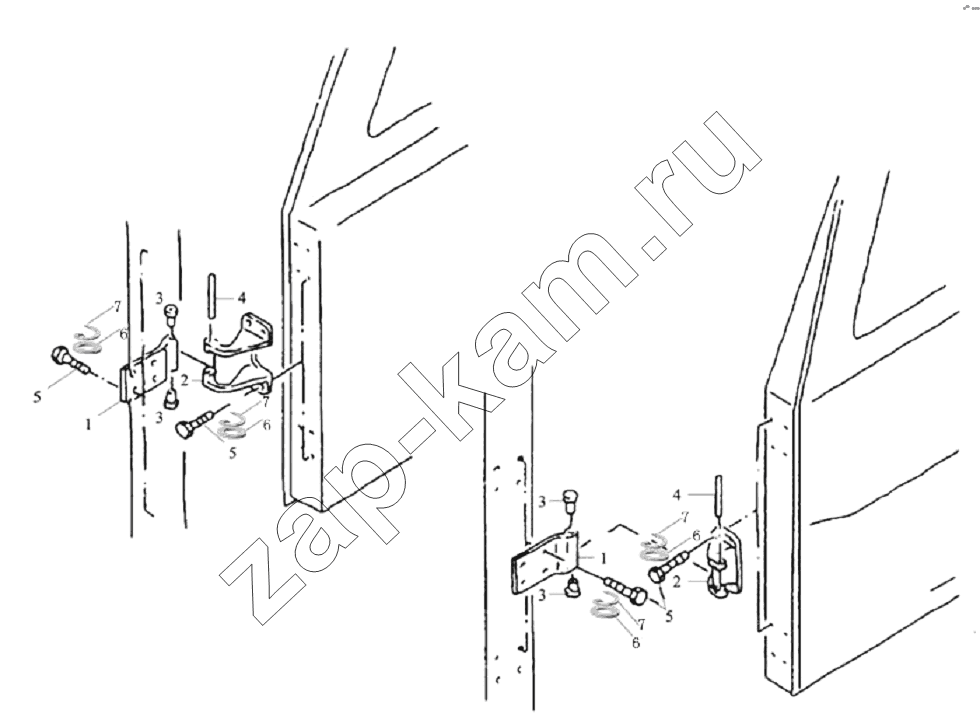 Схема/чертеж: DOOR HINGE LEFT AND RIGHT / Shaanxi Shacman SX3256DT384