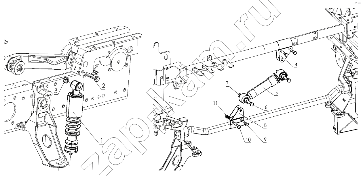 Схема/чертеж: FRONT BEARING SPRING / Shaanxi Shacman SX3256DT384