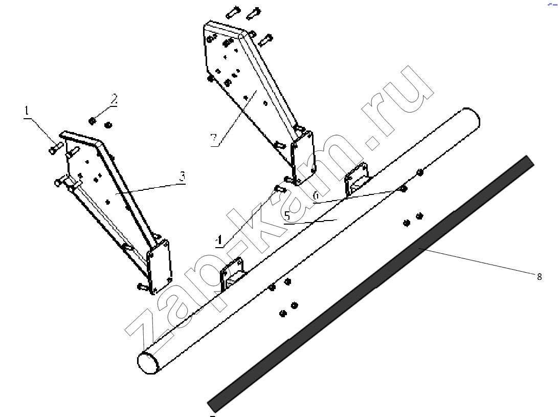 Схема/чертеж: Rear anti-drill protection frame / Shaanxi Shacman SX3256DT384