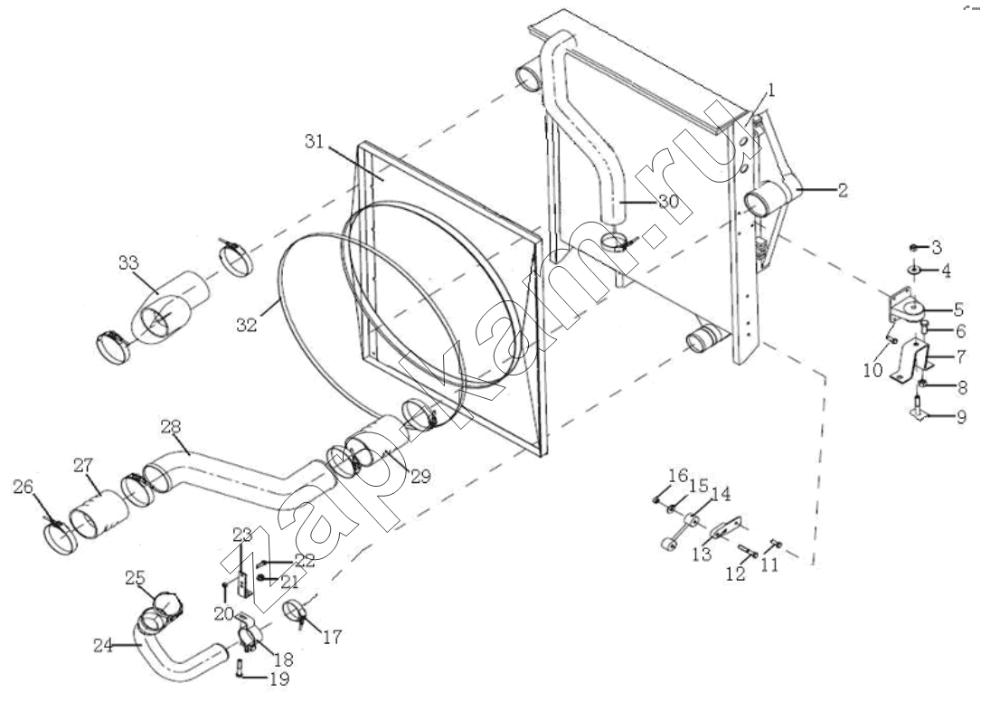 Схема/чертеж: COOLER SYSTEM (F3000/WP12) / Shaanxi Shacman SX3256DT384