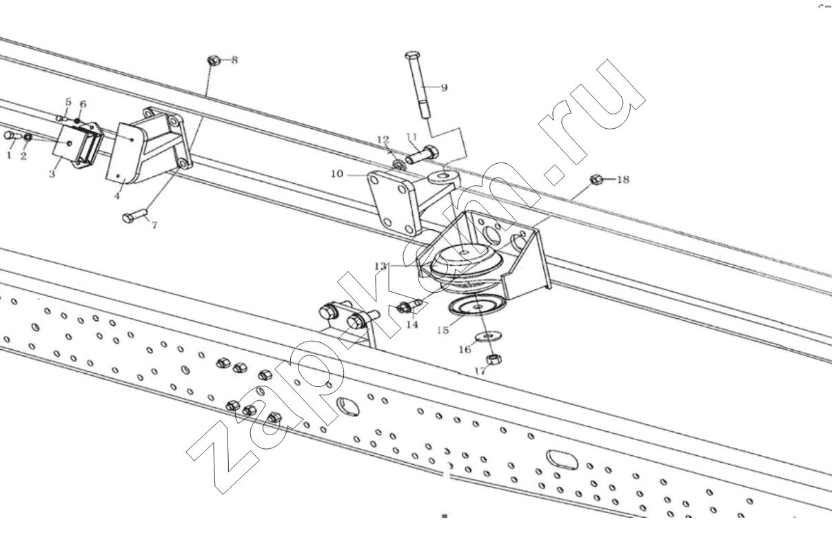 Схема/чертеж: ENGINE SUSPENSION / Shaanxi Shacman SX3256DT384