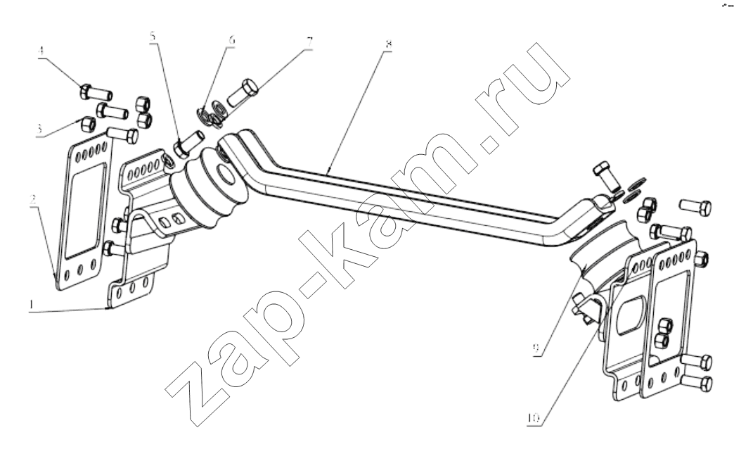 Схема/чертеж: GEAR BOX SUPPORT / Shaanxi Shacman SX3256DT384