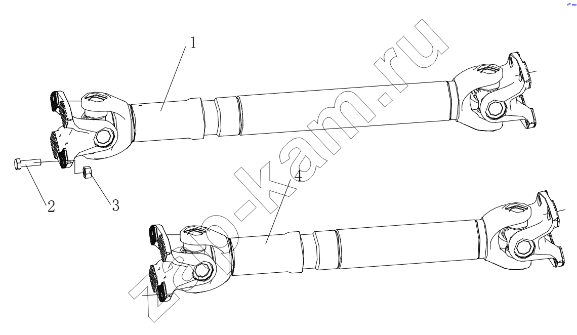 Схема/чертеж: PROPELLER SHAFT / Shaanxi Shacman SX3256DT384