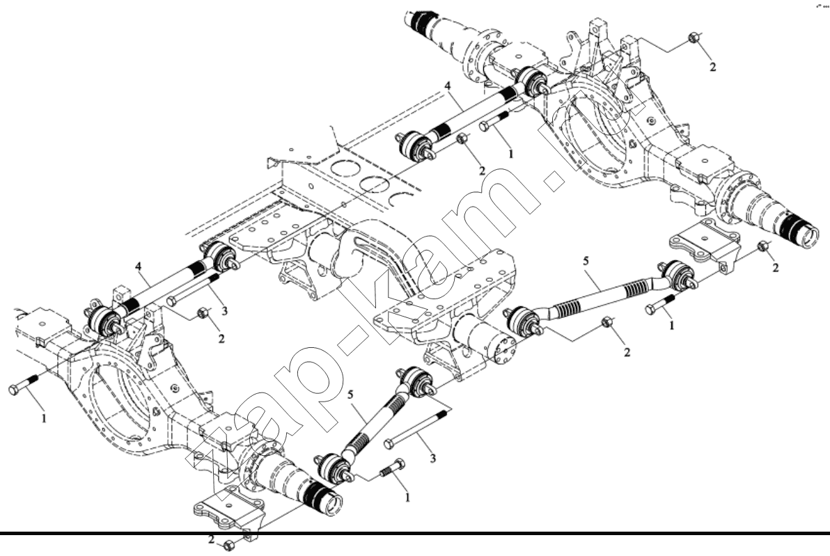 Схема/чертеж: REAR SUSPENSION / Shaanxi Shacman SX3256DT384