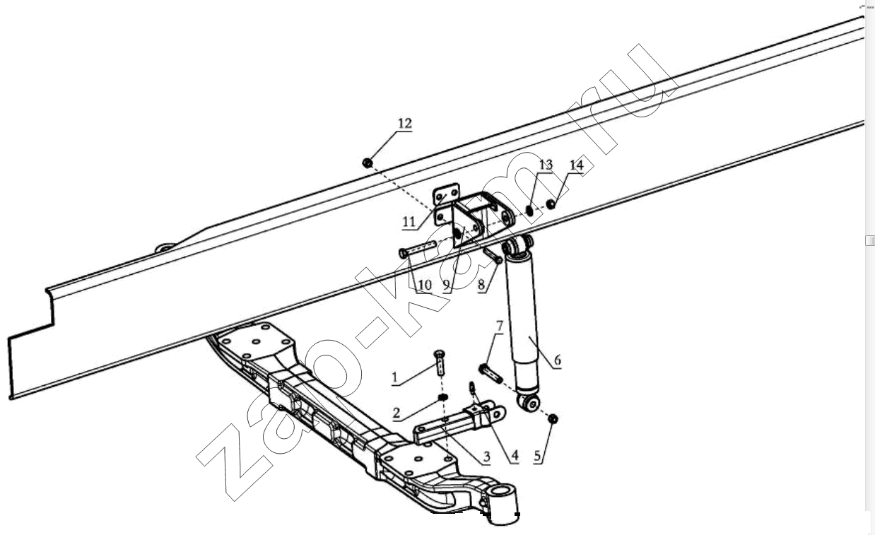 Схема/чертеж: FRONT SHOCK ABSORBER / Shaanxi Shacman SX3256DT384
