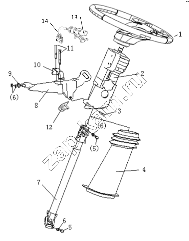 Схема/чертеж: STEERING COLUMN ADJUSTABLE / Shaanxi Shacman SX3256DT384